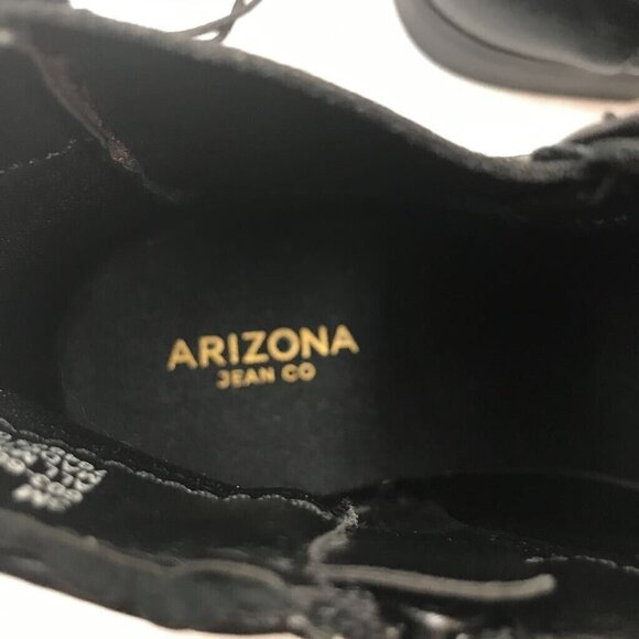 Arizona Ribbon Ankle Boots Booties Womens 3M Black Almond Toe Zip Up New - Picture 9 of 10